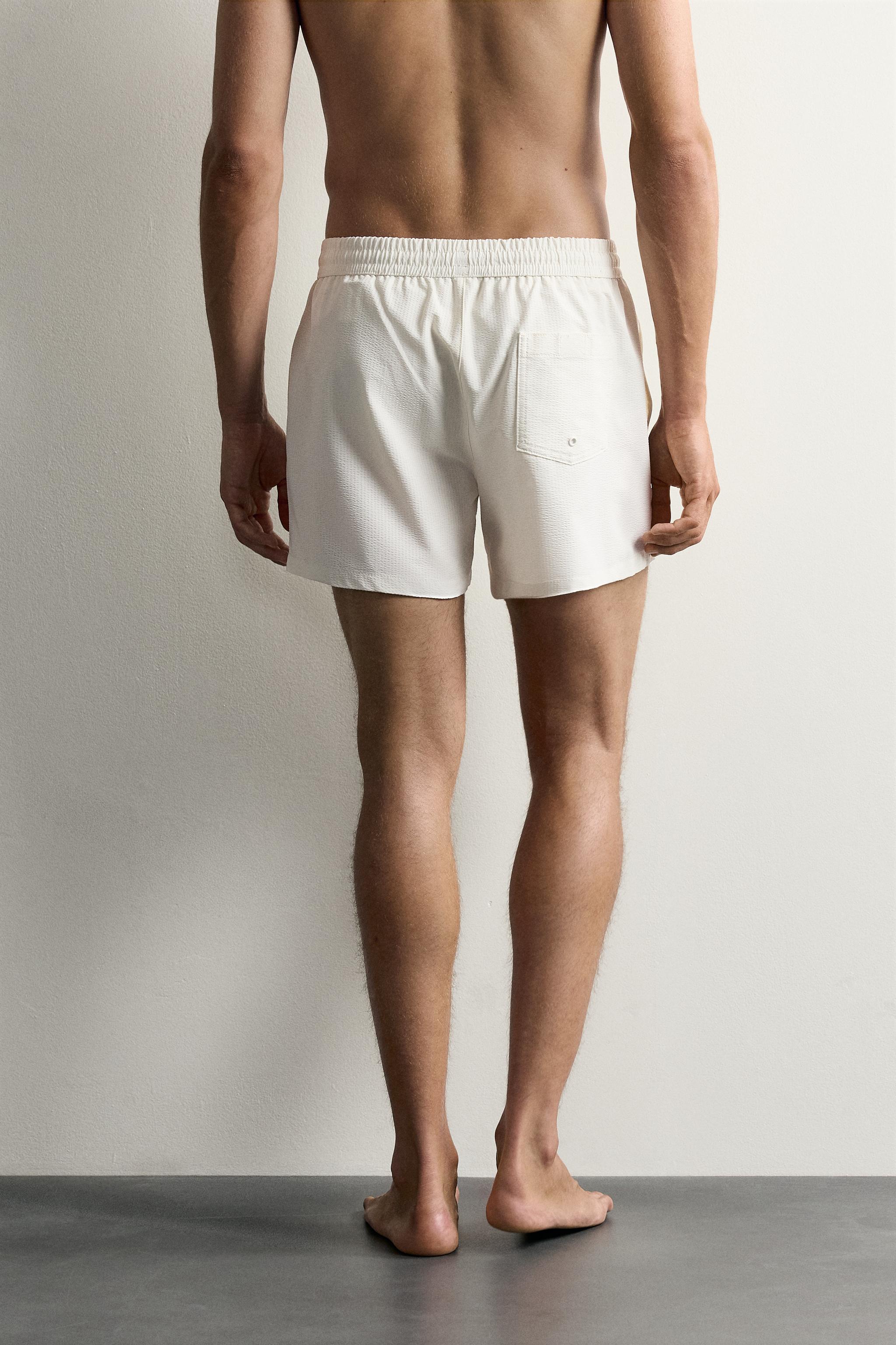 MID-LENGTH SEERSUCKER SWIMSUIT